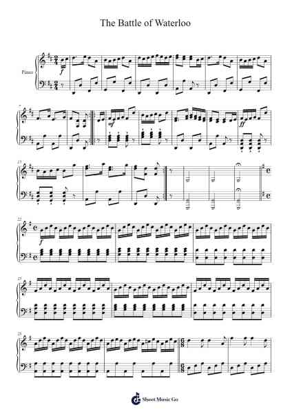 The Battle of Waterloo Sheet Music by George Anderson-Arr.Davepeare