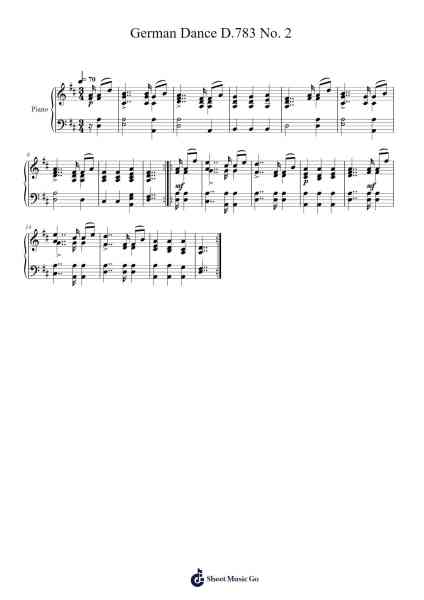 German Dance No. 2 in D Major, D.783 (Op. 33) Sheet Music by Franz Schubert-Arr.Swinhood Ajean