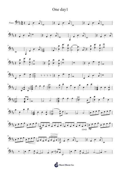 One day1 楽譜 by Rachel Portman-Arr.Gembur