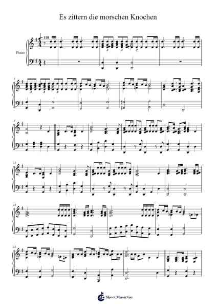 Es zittern die morschen Knochen Sheet Music by Hans Baumann-Arr.Tessliz