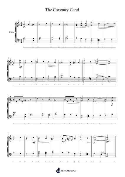 The Coventry Carol Sheet Music by undefined-Arr.Hudfitch Terleign