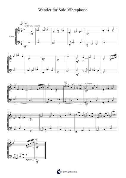 Wander for Solo Vibraphone Sheet Music by Pricemike-Arr.Faulkvan