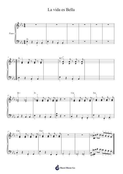 La vida es Bella Sheet Music by undefined-Arr.Tifliz