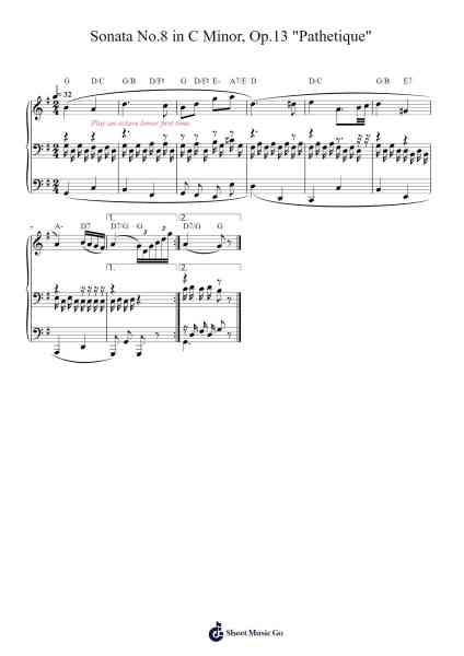 Sonata No.8 in C Minor, Op.13 "Pathetique" Sheet Music by Ludwig van Beethoven-Arr.Humbryce Vanral