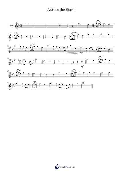 Across the Stars Sheet Music by Shayla-Arr.Orcolm