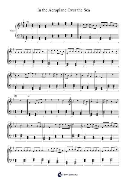 In the Aeroplane Over the Sea Sheet Music by Neutral Milk Hotel-Arr.Gardi Clairero