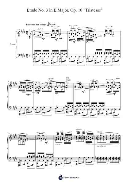 Etude No. 3 in E Major, Op. 10 "Tristesse" Sheet Music by Frédéric Chopin-Arr.Eume Noquinn