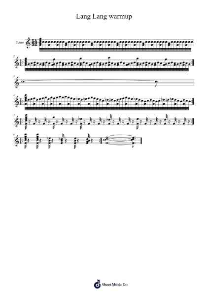 Lang Lang warmup Sheet Music by Lang Lang-Arr.Melnolds Dougdy