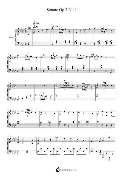 Sonate Op.2 Nr. 1 Sheet Music by Ludwig van Beethoven-Arr.Croftslop