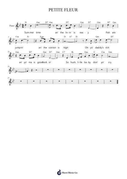 PETITE FLEUR Sheet Music by George Gershwin-Arr.Feliet Wolfgia