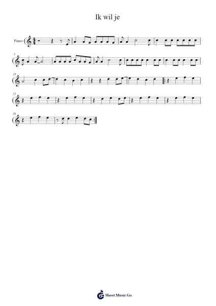 Ik wil je Sheet Music by De Kreuners-Arr.Greenlew