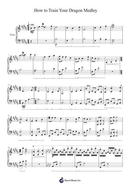 How to Train Your Dragon Medley Sheet Music by John Powell-Arr.Zoeliot Maugpe