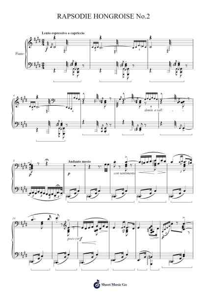 Hungarian Rhapsody No. 2 in C-sharp Minor, S.244/2 Sheet Music by Franz Liszt-Arr.Ivessid