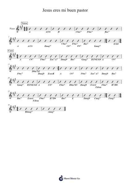 Jesus eres mi buen pastor Sheet Music by Marcos Witt-Arr.Quinliet