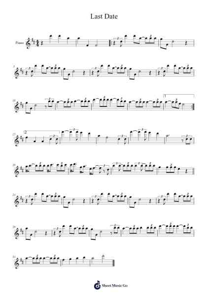 Last Date Musica per pianoforte di Floyd Cramer - Arr.Frannence Harstowe