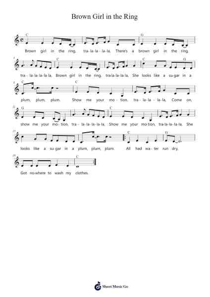 Brown Girl in the Ring Sheet Music by Traditional-Arr.Virquinn Hoodvid