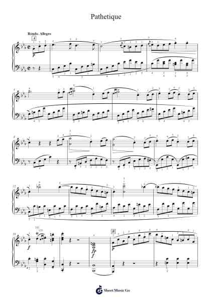 Piano Sonata No. 8 in C Minor, Op. 13 "Pathétique": III. Rondo Sheet Music by Ludwig van Beethoven-Arr.Craiac