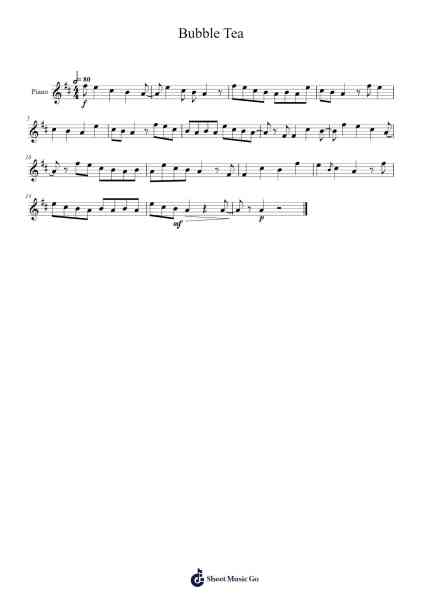 Bubble Tea Sheet Music by undefined-Arr.Clifffitch