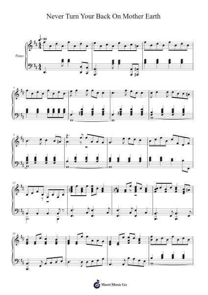 Never Turn Your Back On Mother Earth Sheet Music by Ron Mael-Arr.Francesphrey Faholmes