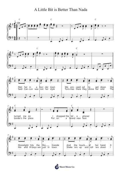 A Little Bit is Better Than Nada Sheet Music by Doug Sahm-Arr.Hulstone Lilsper