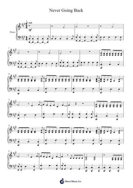 Never Going Back Sheet Music by Zev Ross-Arr.Jeffhy Lionelmatt