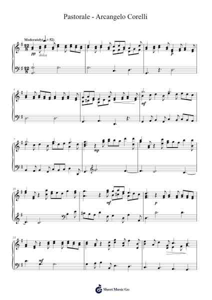 Concerto Grosso in G Minor, Op. 6, No. 8 "Christmas Concerto": VI. Pastorale ad libitum Sheet Music by Arcangelo Corelli-Arr.Gailmag