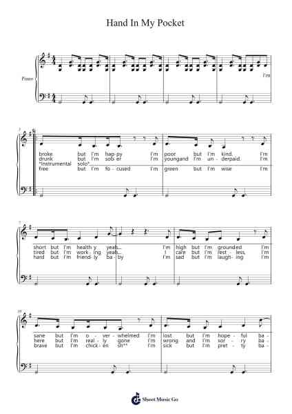Hand In My Pocket Sheet Music by Alanis Morissette-Arr.Macre Accer