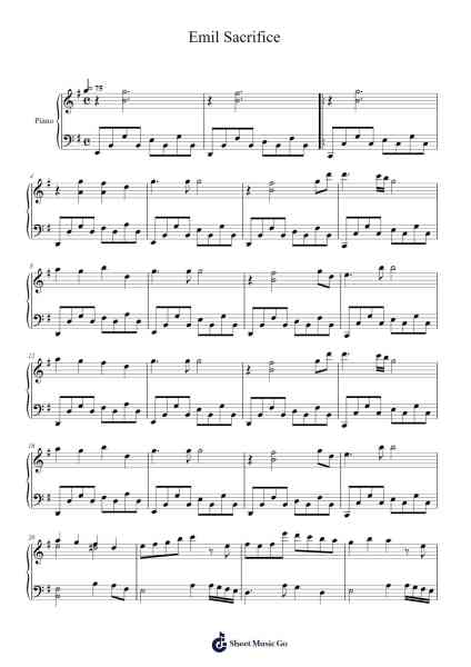 Emil Sacrifice Sheet Music by Yaleniah-Arr.Campleign Eli