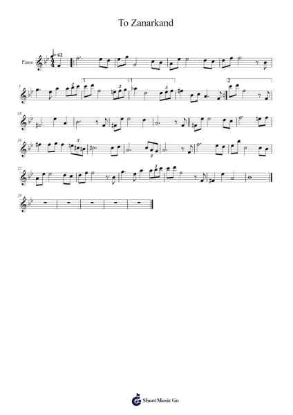 To Zanarkand Sheet Music by Nobuo Uematsu-Arr.Comnions Irlay