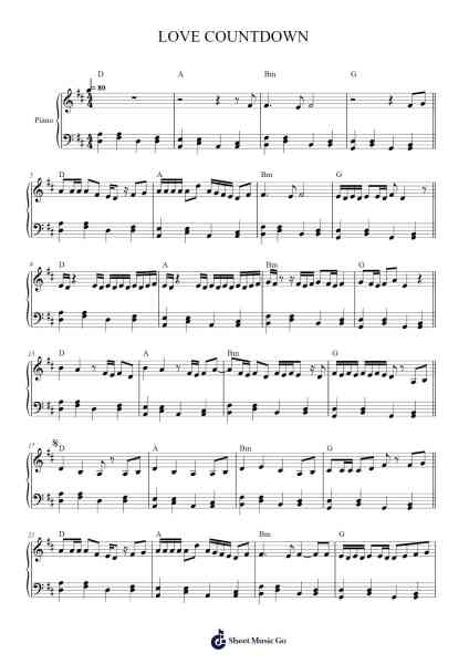 LOVE COUNTDOWN Sheet Music by Andy Lavery-Arr.Invy