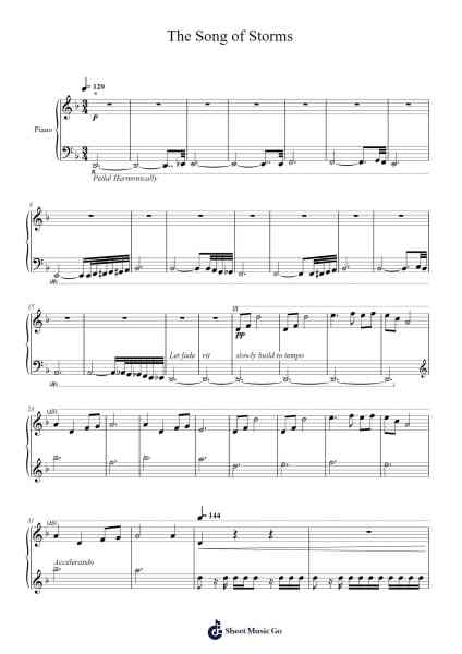 The Song of Storms Sheet Music by Koji Kondo-Arr.Bonrian Vanqe