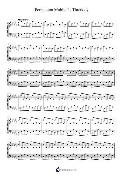 Perpetuum Mobile I - Threnody Sheet Music by J.N. Glaude-Arr.Danchloe