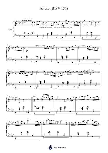 Arioso from Cantata BWV 156 Sheet Music by Johann Sebastian Bach-Arr.Blycarr