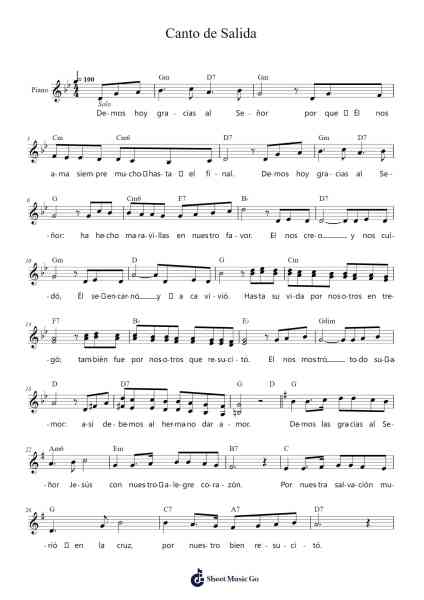 Canto de Salida Sheet Music by Alejandro Mejía-Arr.Hewdice