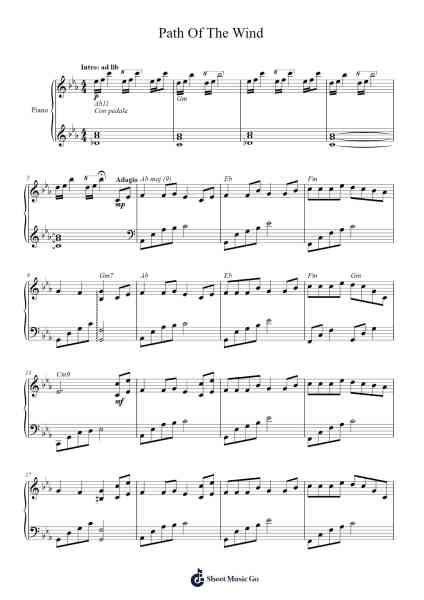 Path Of The Wind Sheet Music by 久石譲-Arr.Copraine