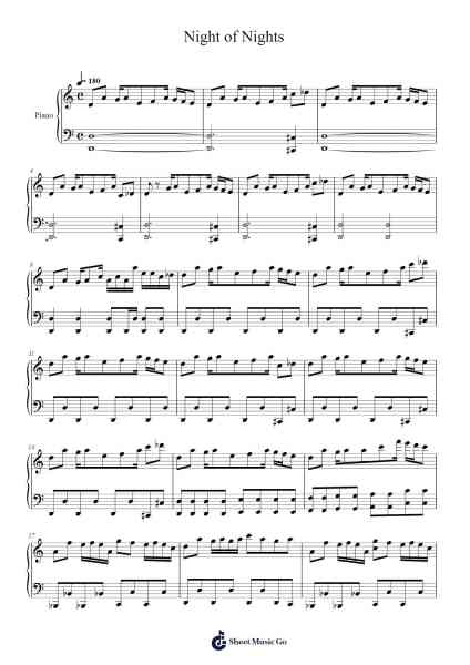 Night of Nights Sheet Music by undefined-Arr.Songes