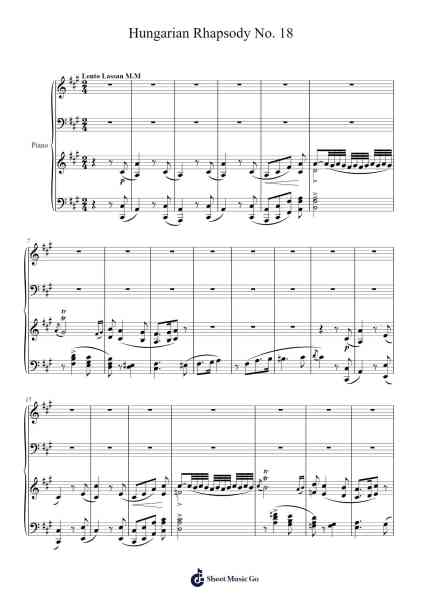 Hungarian Rhapsody No. 18 "Ungarische Ausstellung in Budapest" Sheet Music by Franz Liszt-Arr.Annrhys