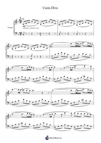 Casta Diva Sheet Music by Vincenzo Bellini-Arr.Huttwer Sampland