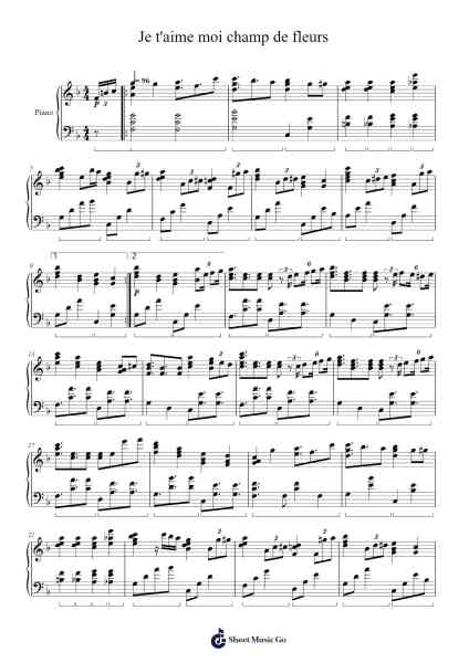 Je t'aime moi champ de fleurs Sheet Music by Netsouba-Arr.Lencher Jameswyatt
