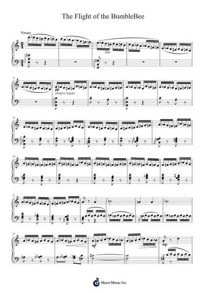The Flight of the Bumblebee Sheet Music by Nikolai Rimsky-Korsakov-Arr.Wesriah