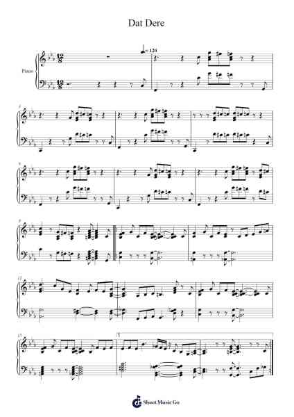 Dat Dere Sheet Music by Bobby Timmons-Arr.Swinfred Clarkdiah