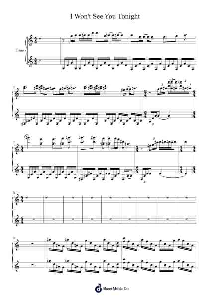 I Won't See You Tonight Sheet Music by Avenged Sevenfold-Arr.Vogtyves
