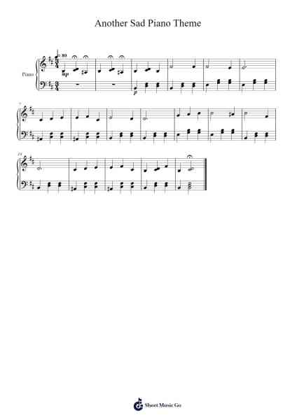 Another Sad Piano Theme Sheet Music by Julia L. Barnes-Arr.Odefred