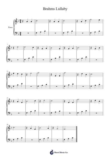 Brahms Lullaby Sheet Music by Johannes Brahms-Arr.Hawroll Quilrel
