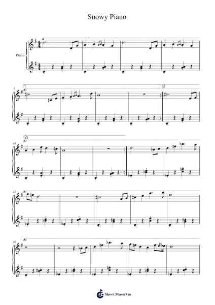 Snowy Piano Sheet Music by Toby Fox-Arr.Arkirk Janeien