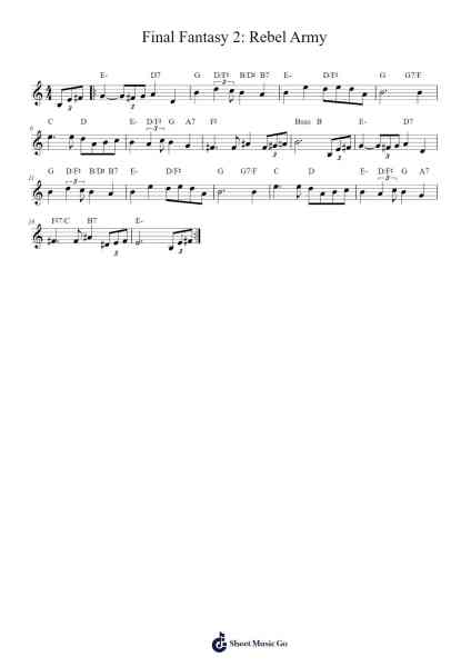 Final Fantasy 2: Rebel Army Sheet Music by Eric Fontaine-Arr.Reyler Poundien