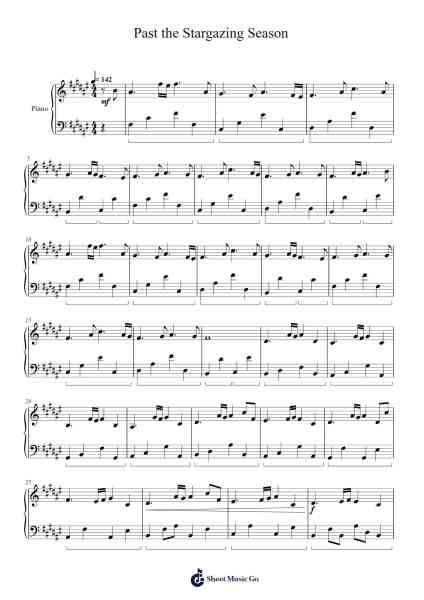 Past the Stargazing Season Sheet Music by H△G-Arr.Edphne