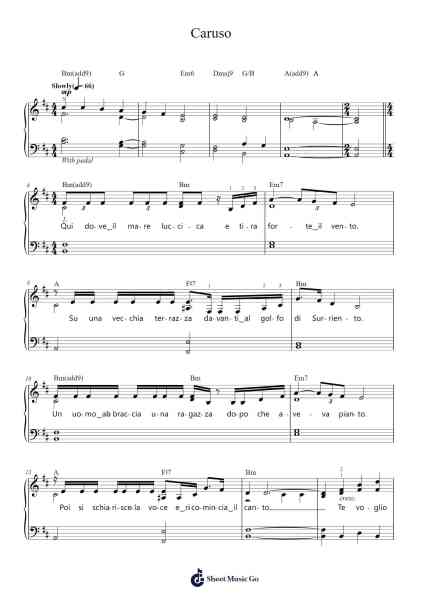 Caruso Sheet Music by Andrea Bocelli/Il Divo/Josh Groban-Arr.Sysham