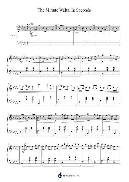 The Minute Waltz, In Seconds Sheet Music by Marc-Andre Hamelin-Arr.Yulegus