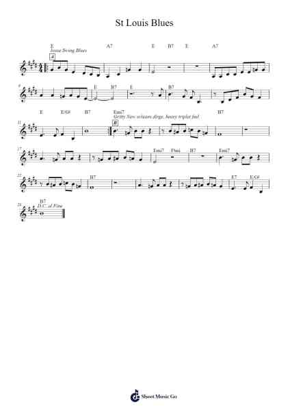 St. Louis Blues Sheet Music by W. C. Handy-Arr.Gwensen